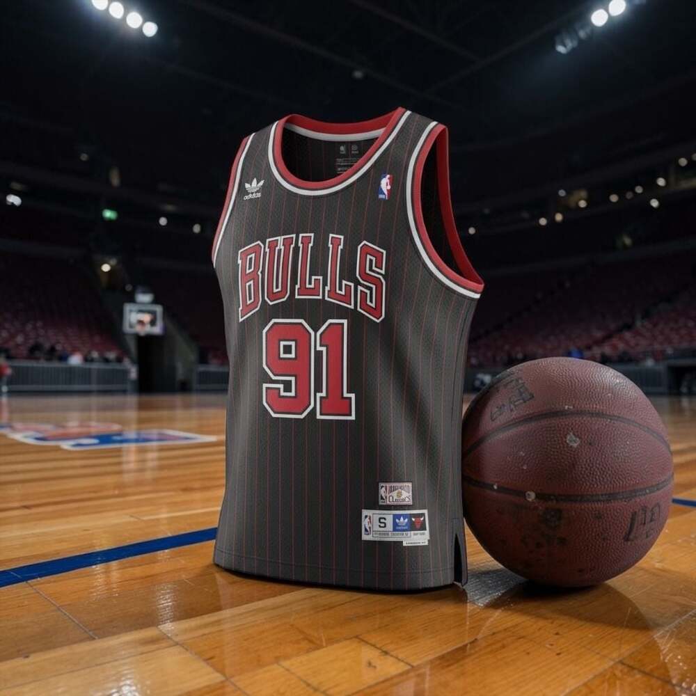 Vintage Adidas Chicago Bulls Dennis Rodman #91 Hardwood Classics Jersey XL+2 NWT